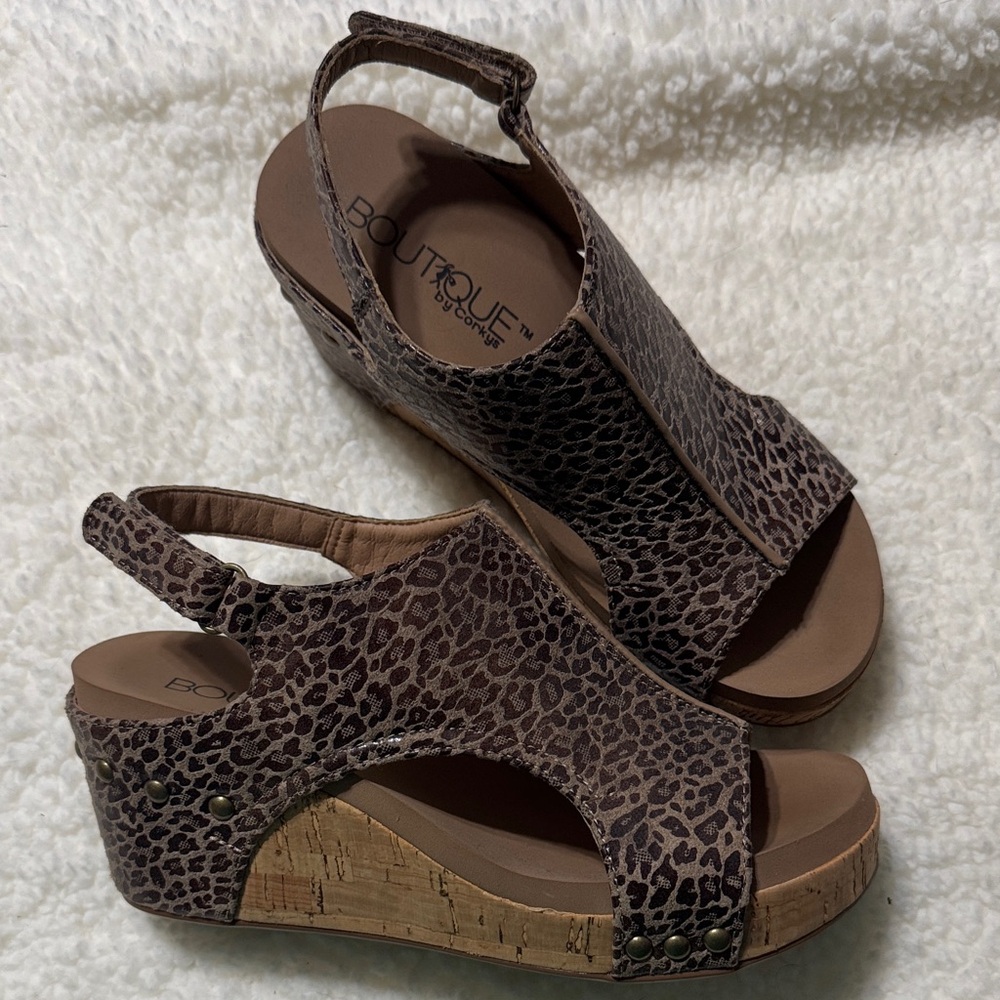Women's Brown Wedge Sandals